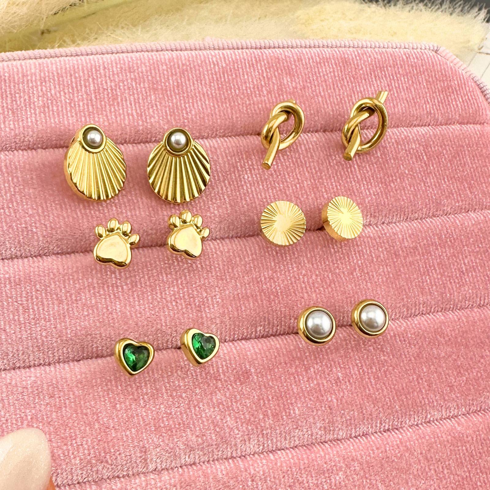 Hearts" Earrings, 18K Gold Plated Steel 90347-0