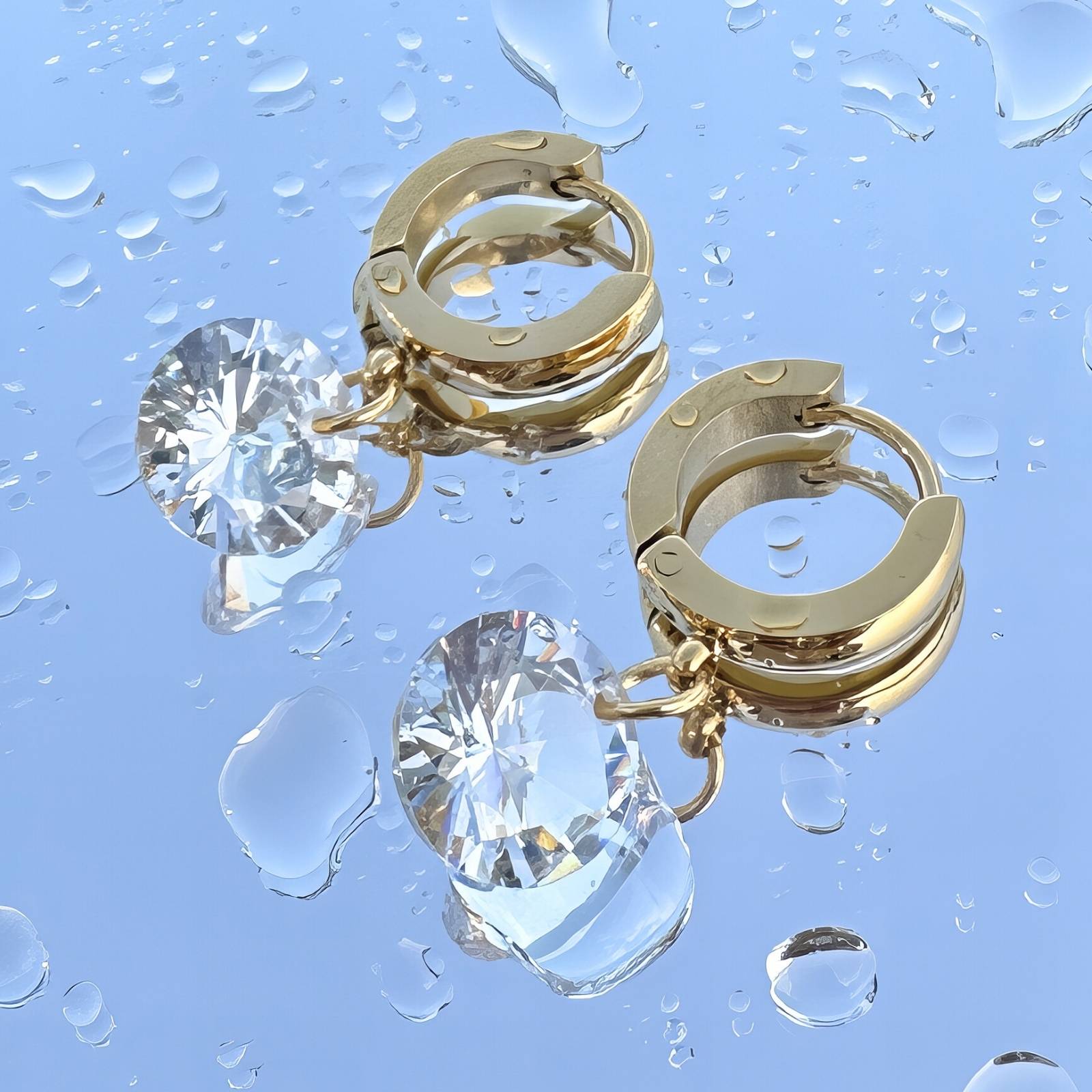 Earrings, 18K Gold Plated Steel 88235-0