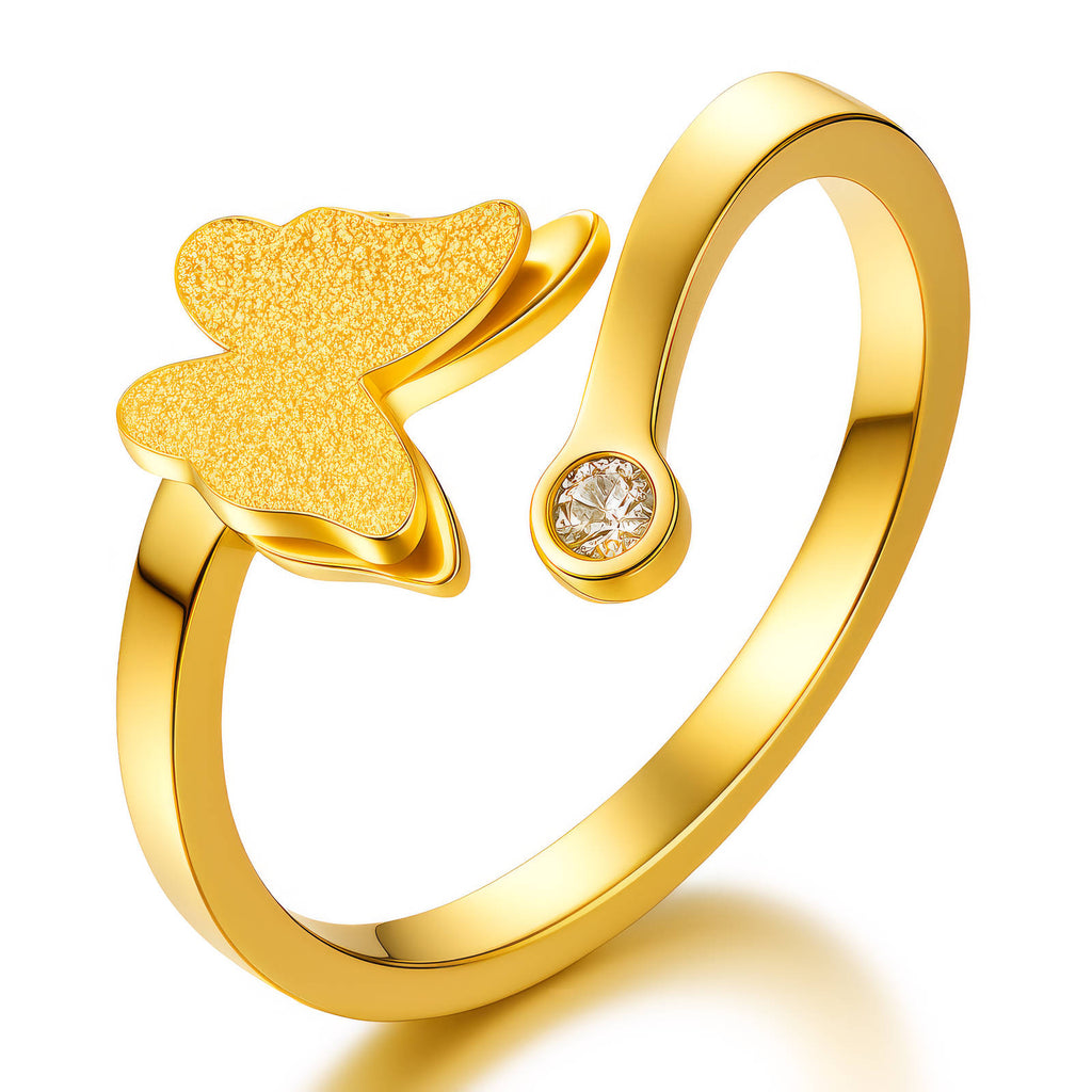 "Butterfly" Ring, 18K Gold Plated Steel 87829-0
