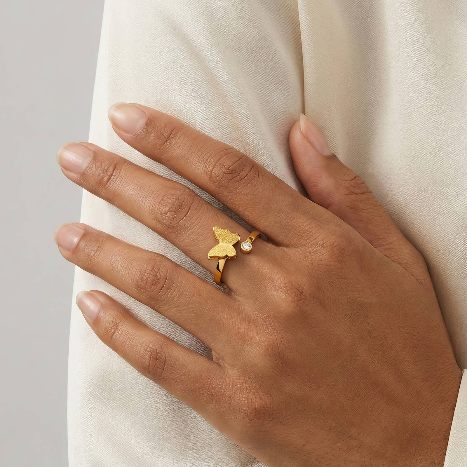 "Butterfly" Ring, 18K Gold Plated Steel 87829-0