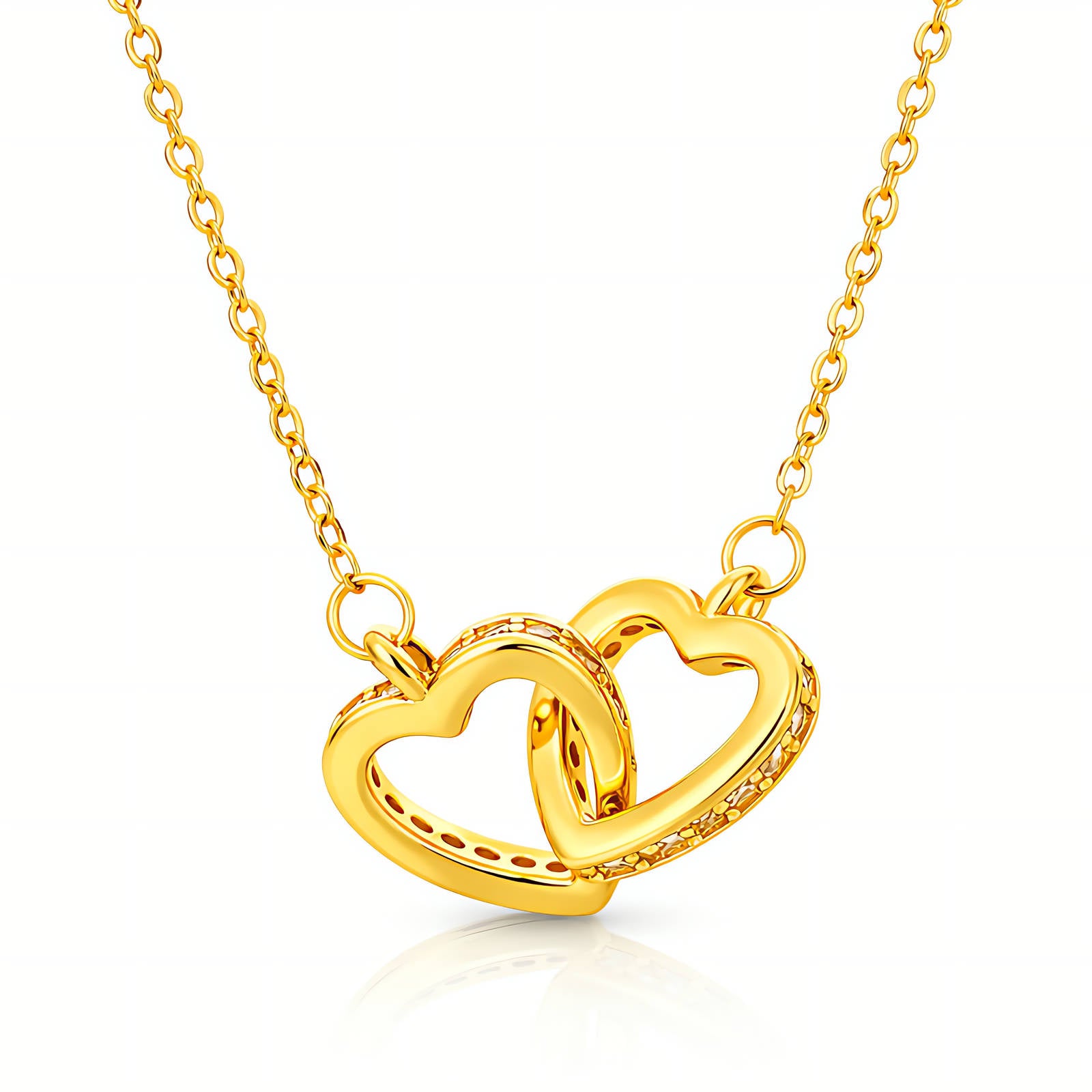 "Hearts" Necklace, 18K Gold Plated Steel 87921-0