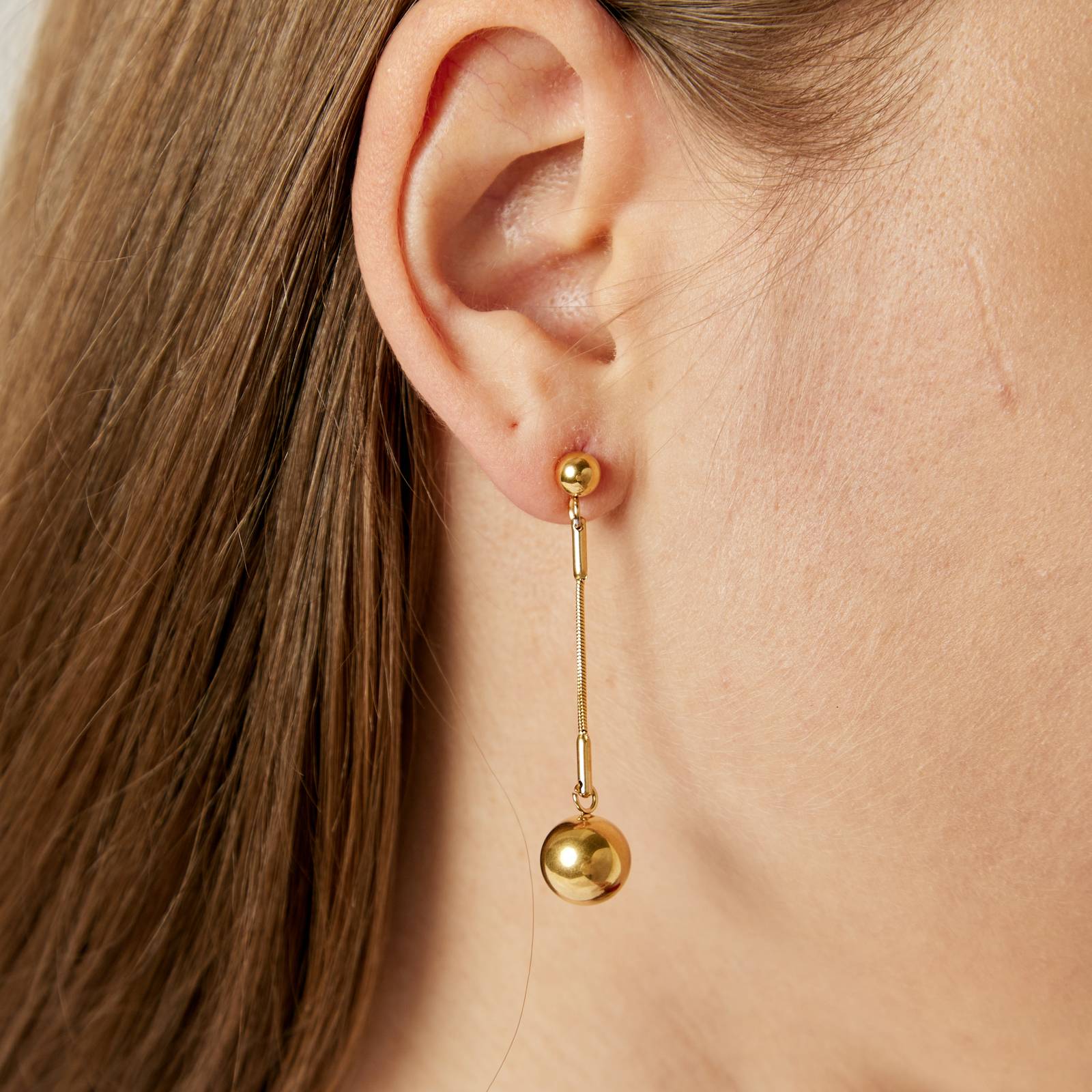 Earrings, 18K Gold Plated Steel 87982-0