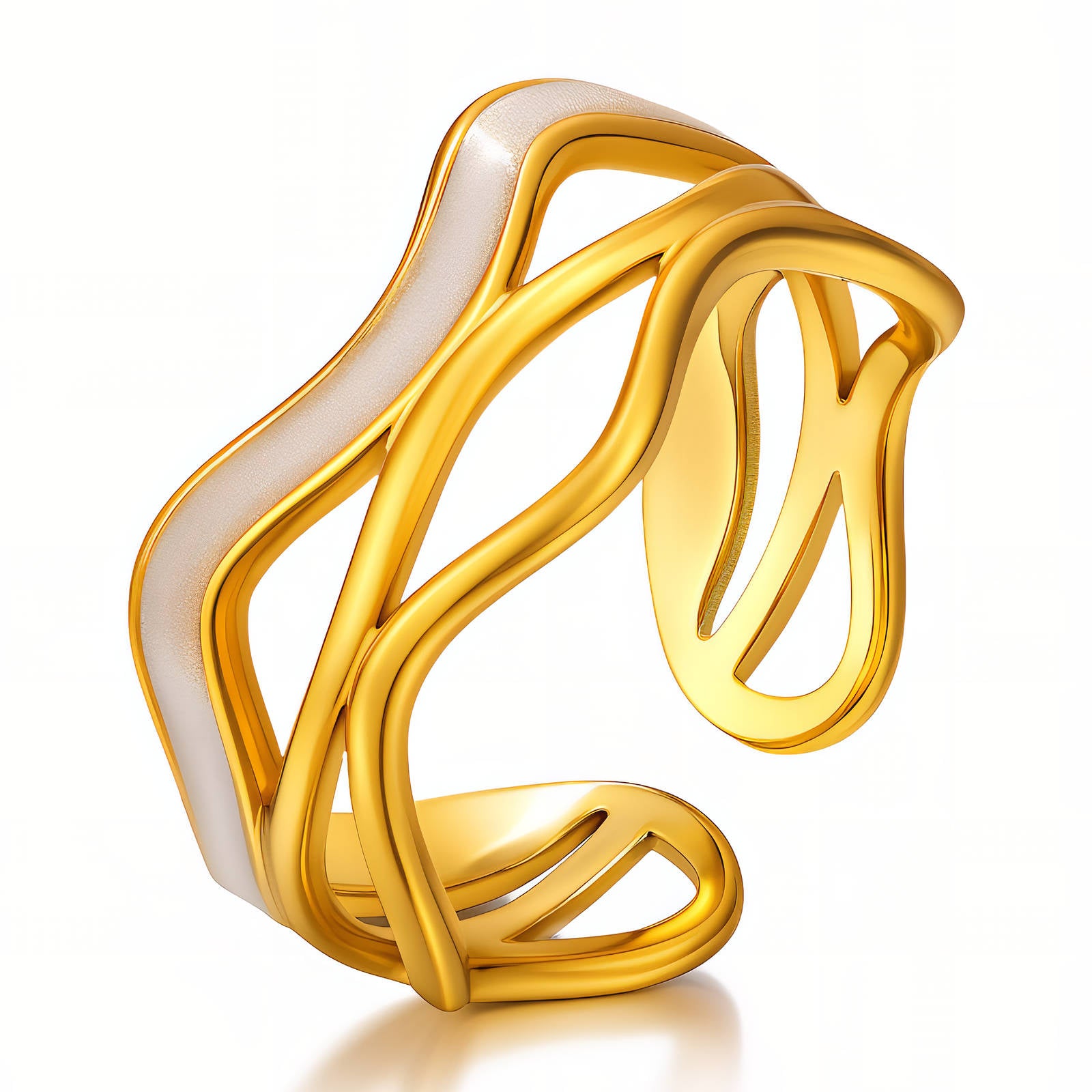Ring, 18K Gold Plated Steel 88490-0