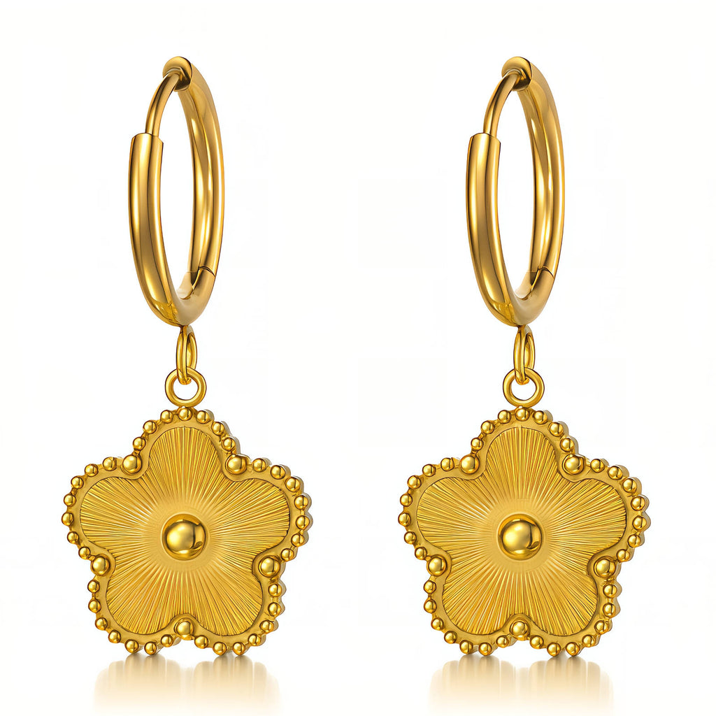 Flowers Earrings, 18K Gold Plated Steel 89555-0