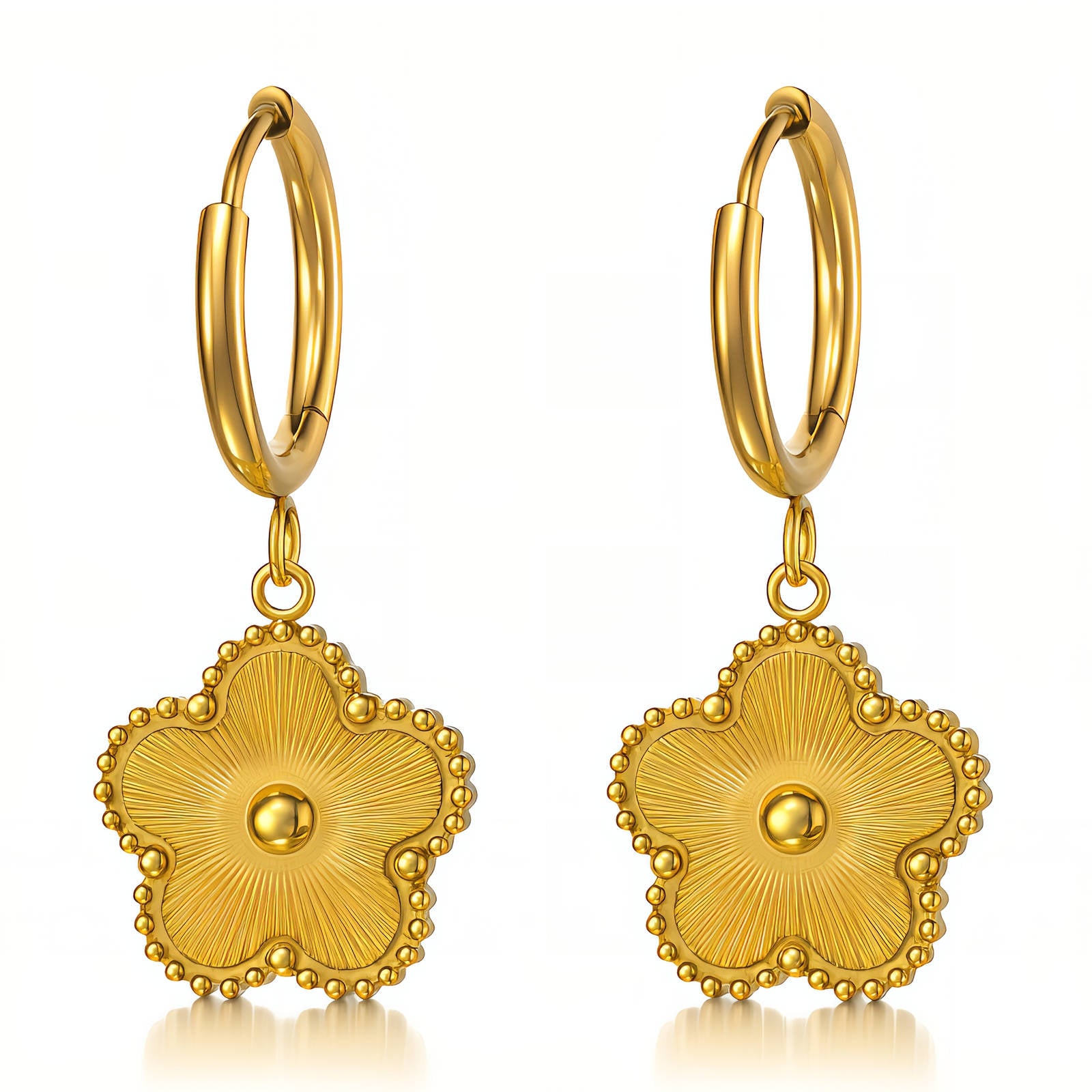 Flowers Earrings, 18K Gold Plated Steel 89555-0
