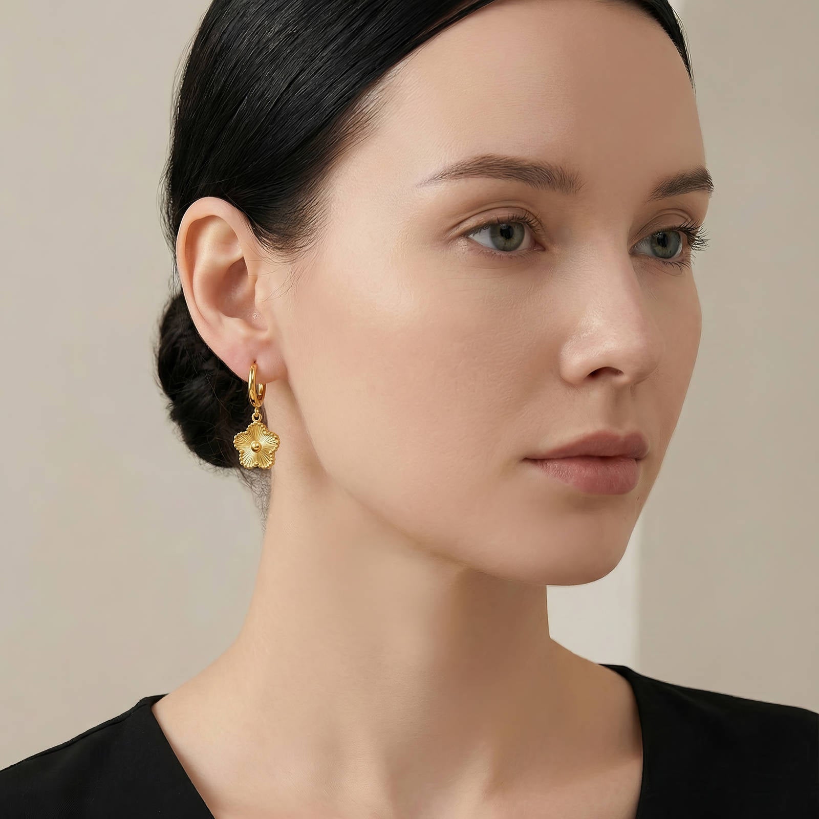 Flowers Earrings, 18K Gold Plated Steel 89555-0