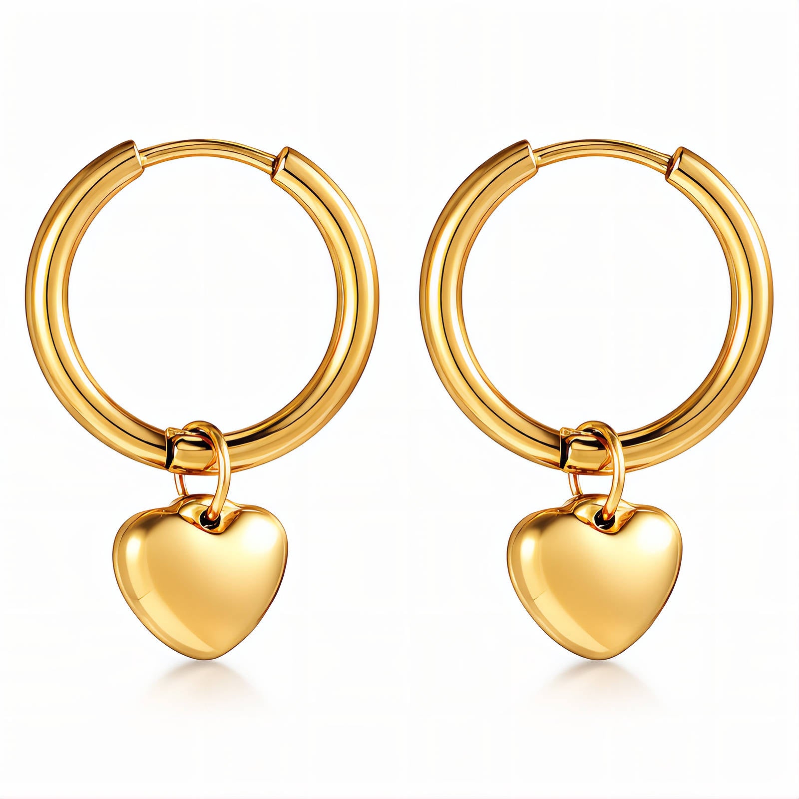 "Hearts" Earrings, 18K Gold Plated Steel 90250-0