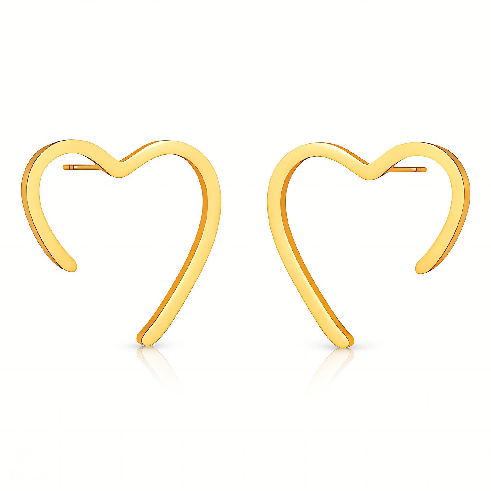 Hearts Earrings, 18K Gold Plated Steel 90326-0