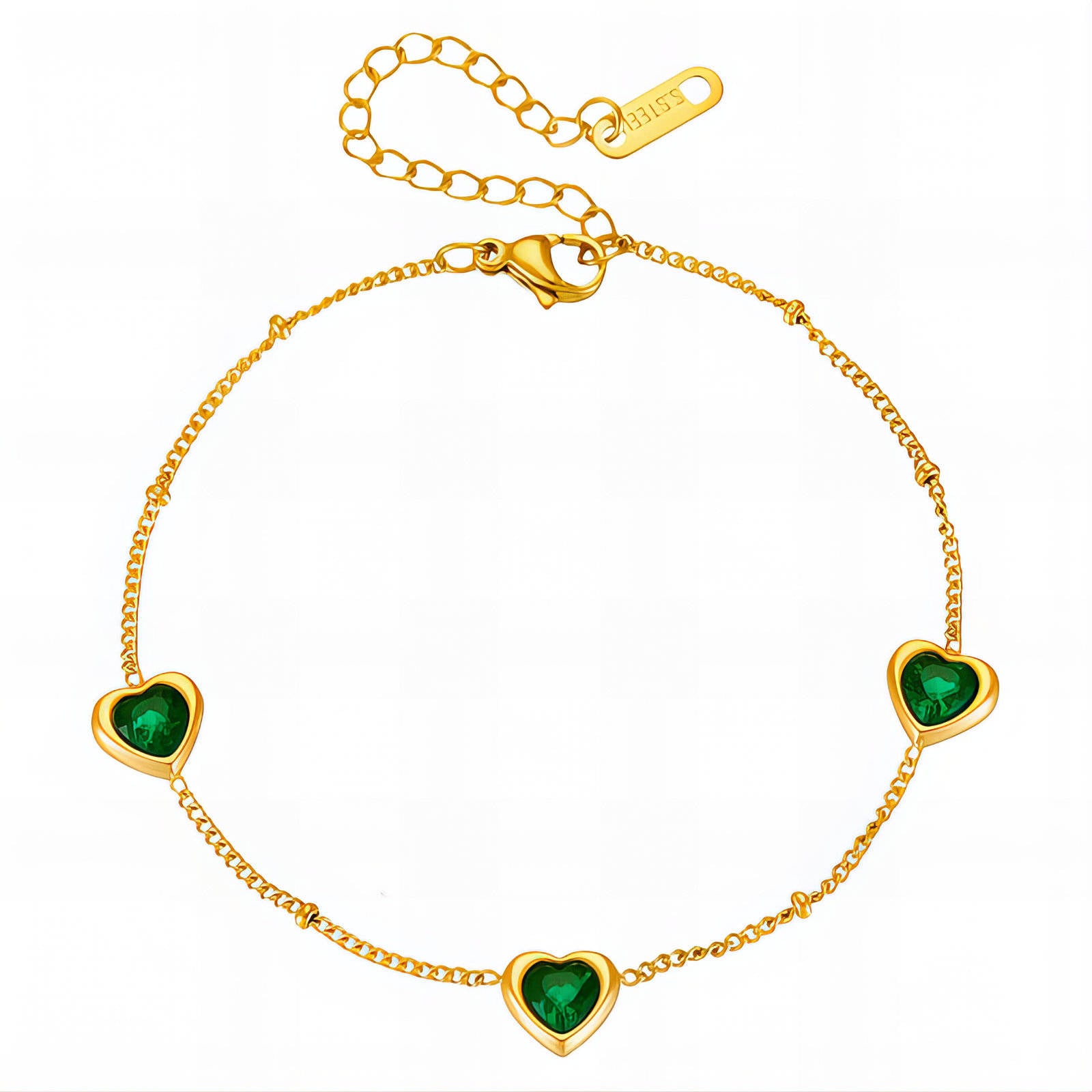 Hearts Bracelet, 18K Gold Plated Steel 90346-0