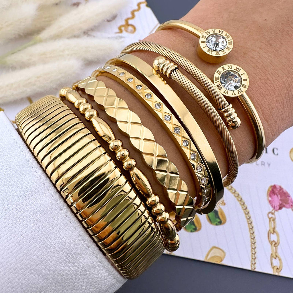 Bracelet, 18K Gold Plated Steel 87409-0