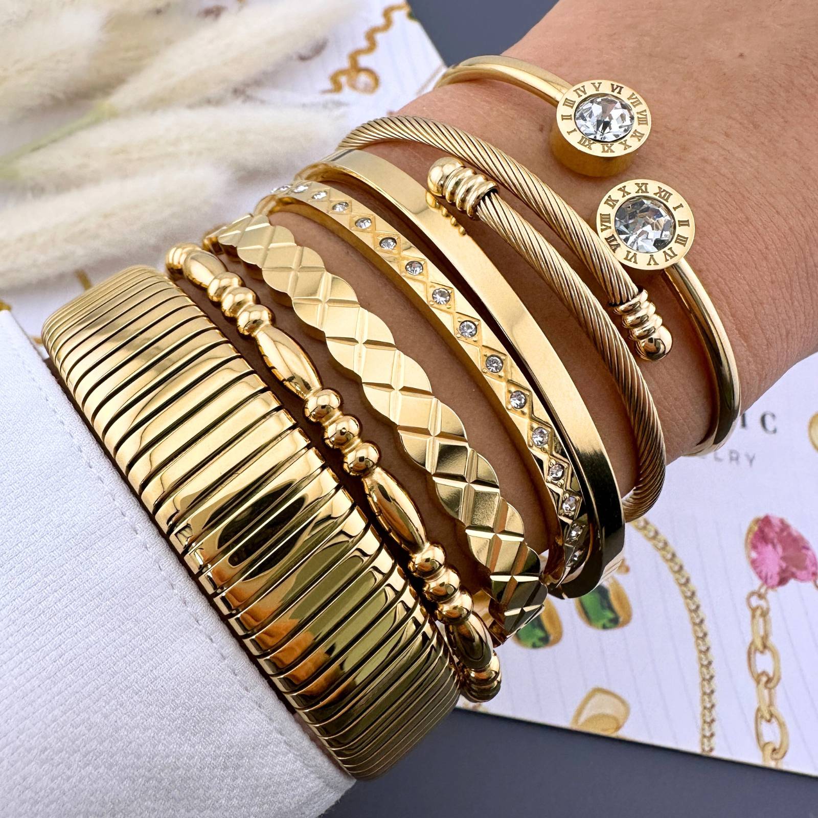 Bracelet, 18K Gold Plated Steel 87409-0