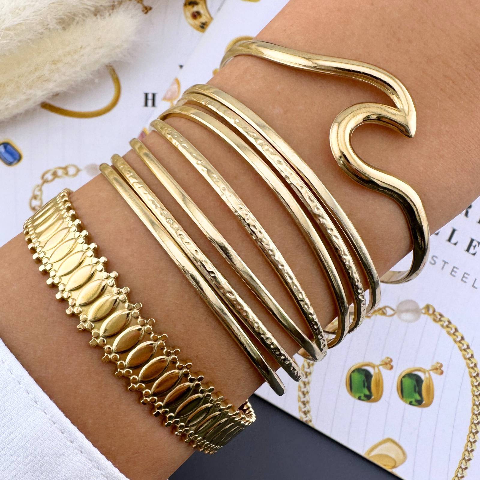 Bracelet, 18K Gold Plated Steel 87127-0