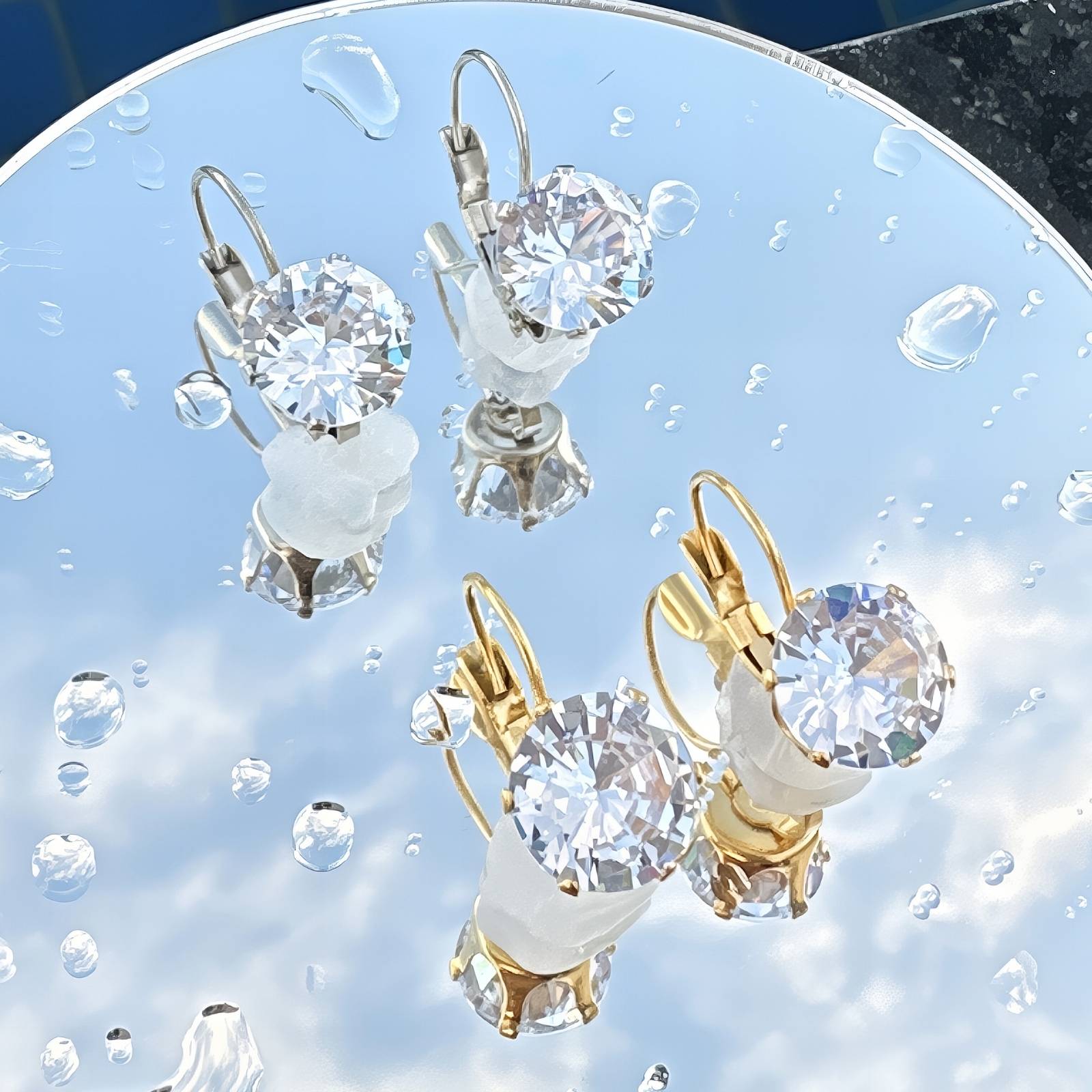 Earrings, 18K Gold Plated Steel 87402-0