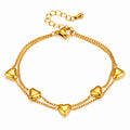 "Hearts" Bracelet, 18K Gold Plated Steel 90688-0