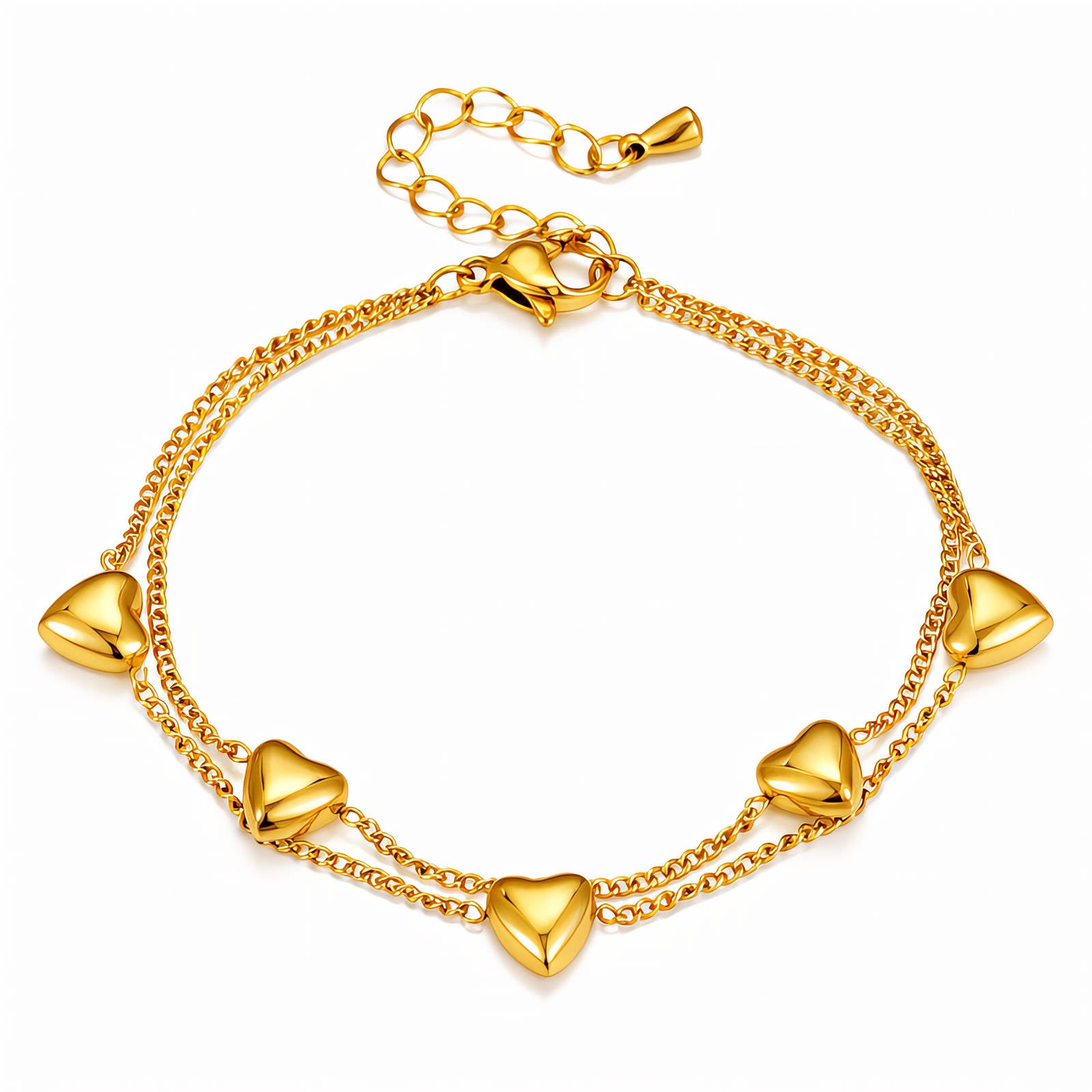 "Hearts" Bracelet, 18K Gold Plated Steel 90688-0