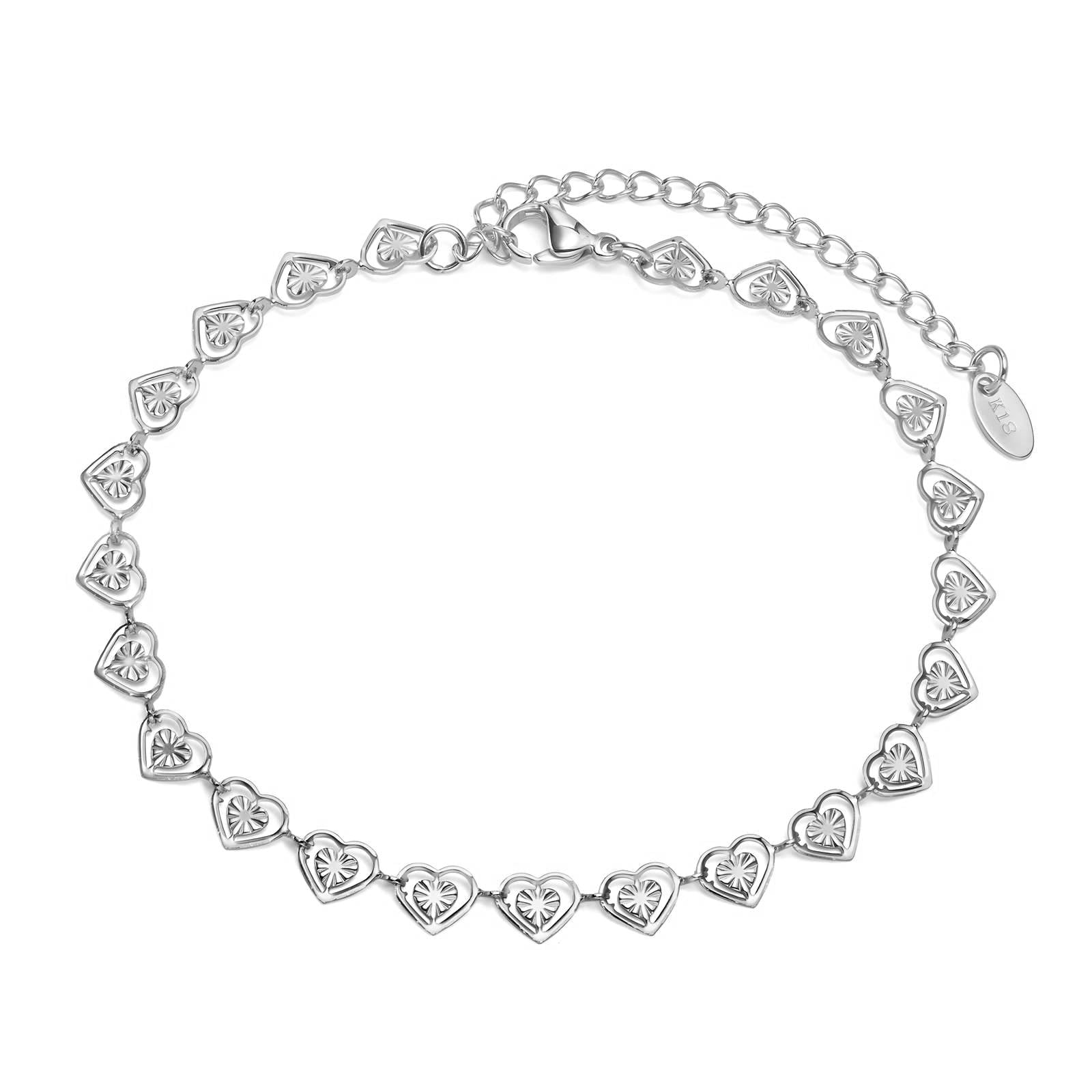 "Hearts" Bracelet, Stainless Steel 87775-0
