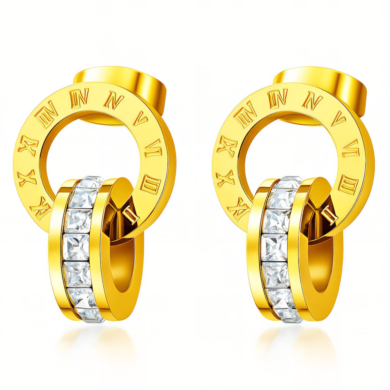 Earrings, 18K Gold Plated Steel 87871-0