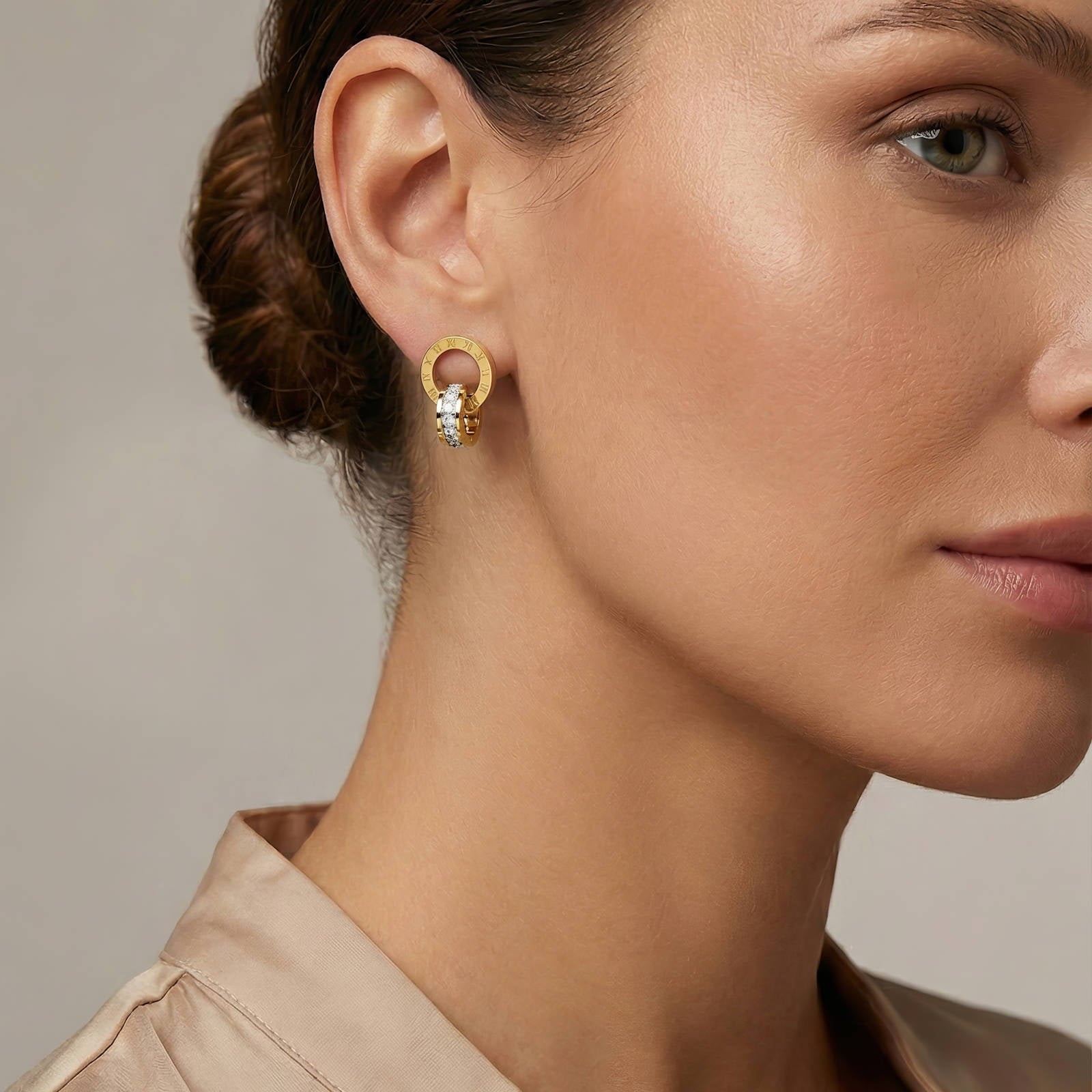 Earrings, 18K Gold Plated Steel 87871-0