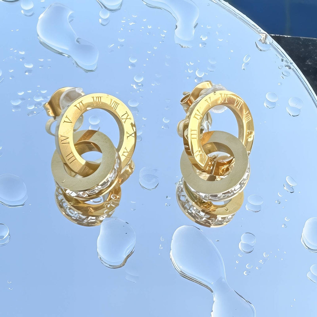 Earrings, 18K Gold Plated Steel 87871-0