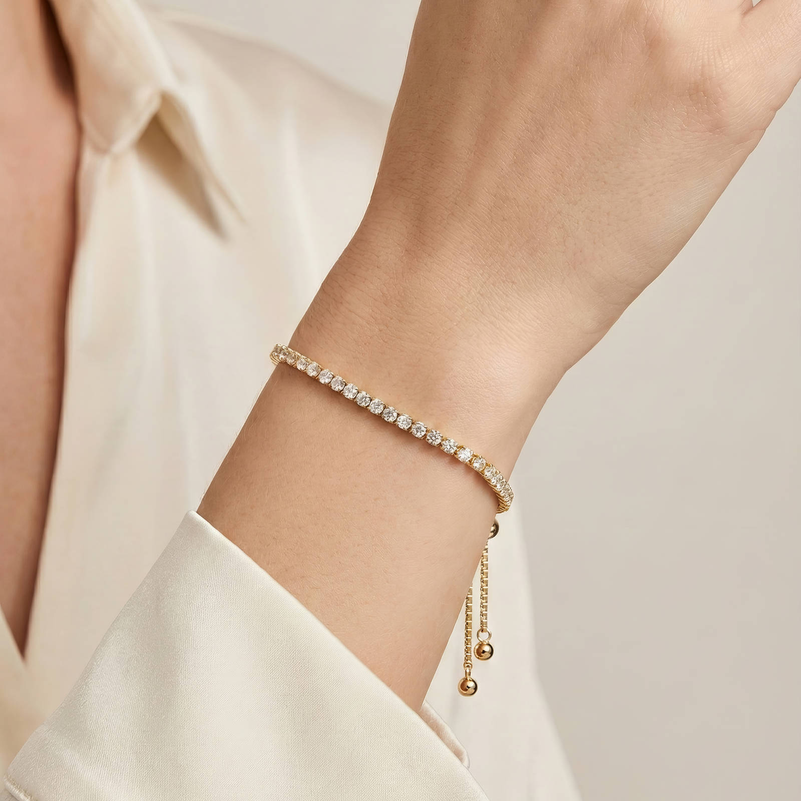 "Tennis" Bracelet, 18K Gold Plated Brass 87185-0