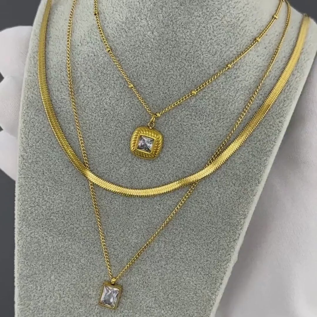 Necklace, 18K Gold Plated Steel 90266-0