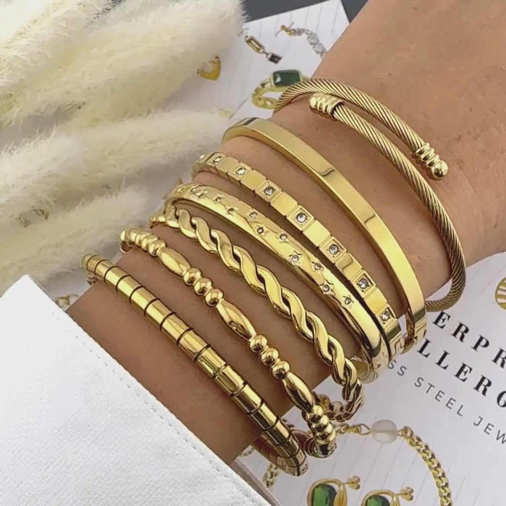 Bracelet, 18K Gold Plated Steel 87409-0
