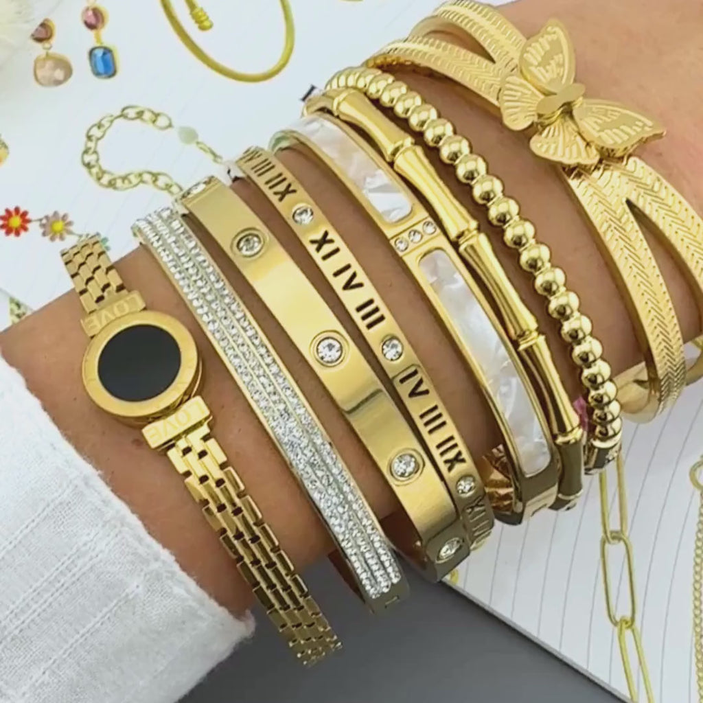 Bracelet, 18K Gold Plated Steel 87735-0