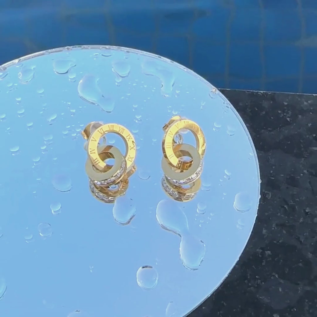 Earrings, 18K Gold Plated Steel 87871-0