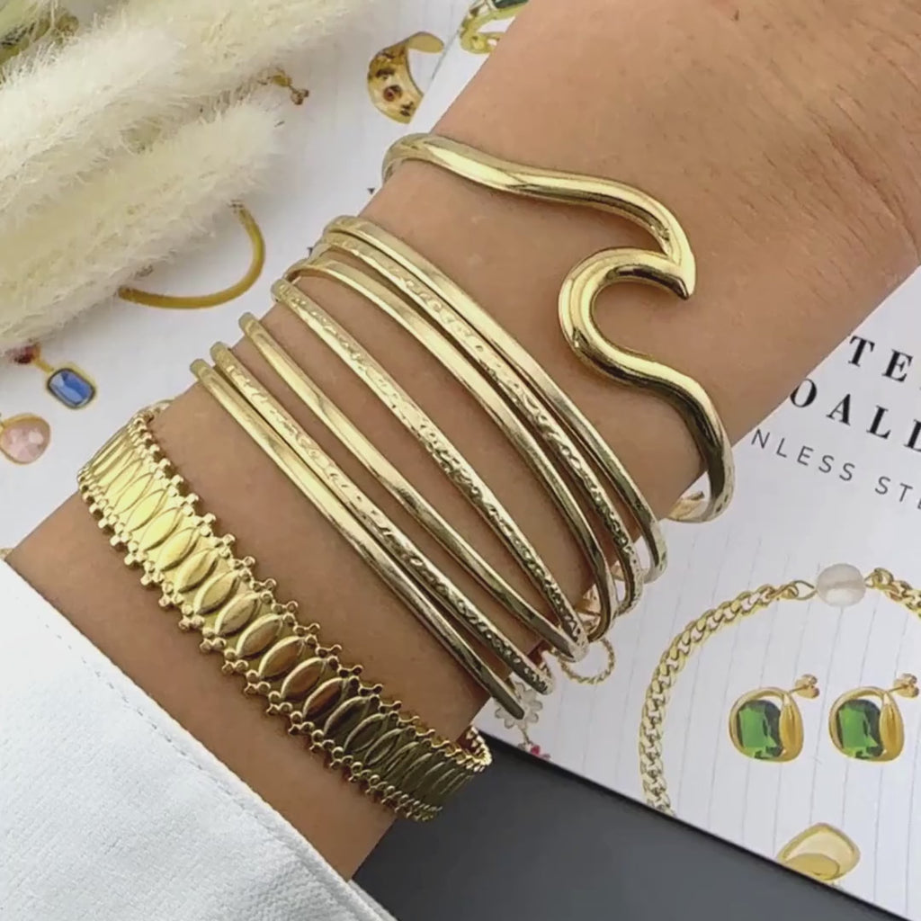 Bracelet, 18K Gold Plated Steel 87127-0