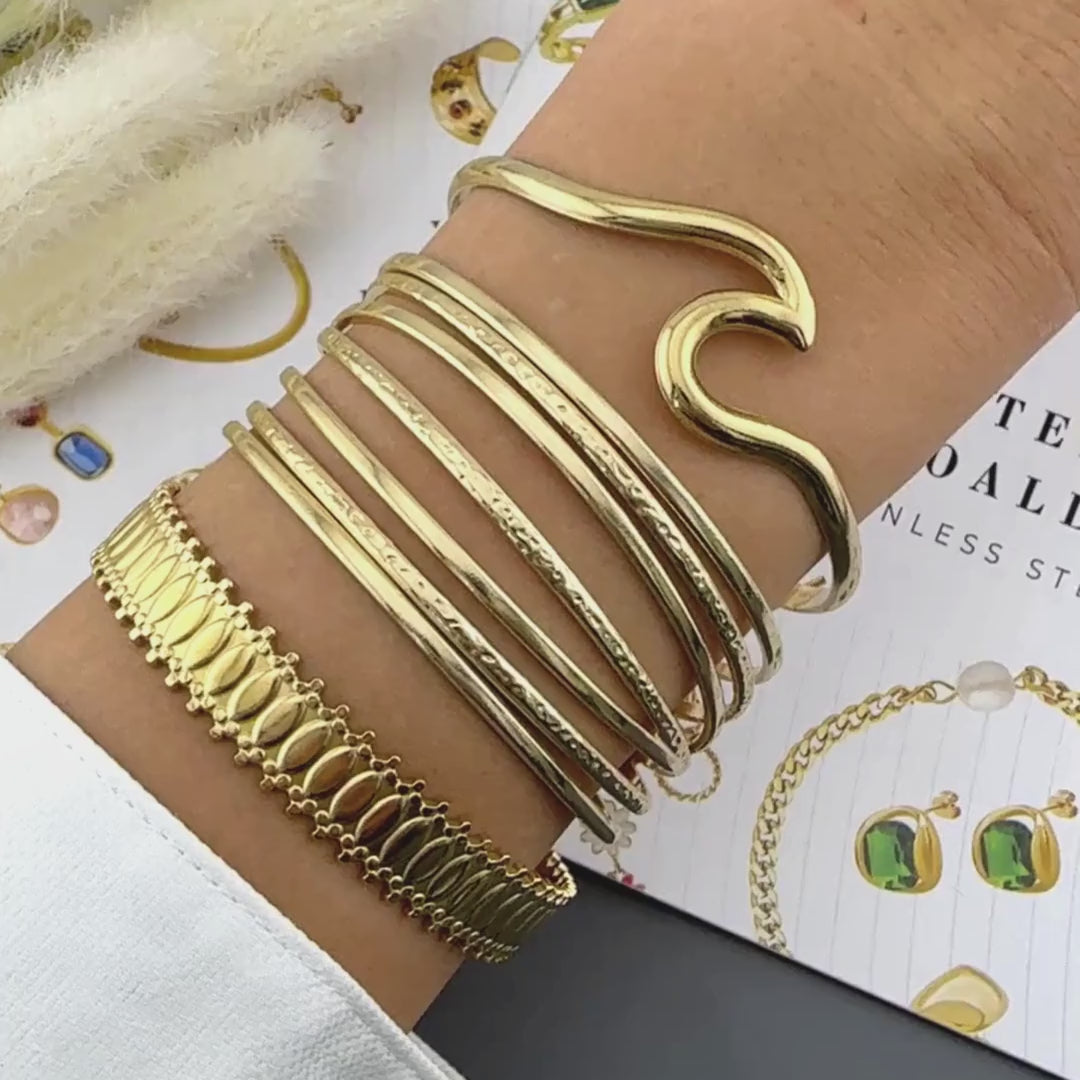 Bracelet, 18K Gold Plated Steel 87127-0